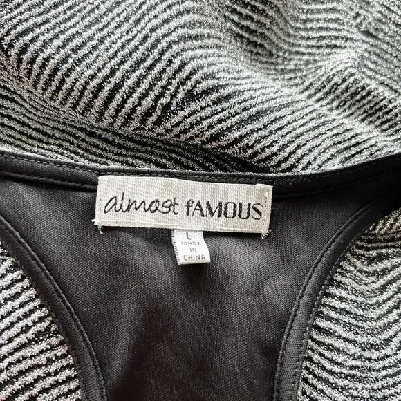 Almost Famous Shimmery Glitter Fitted Bodycon Dress Women's Large - Picture 4 of 5